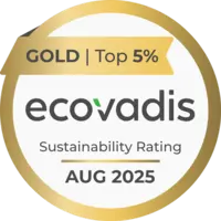 Top 5% Gold Seal from Ecovadis from August 2025